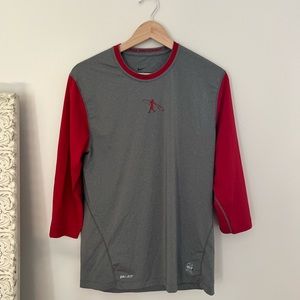 Grey/Red 3/4 Sleeve Nike Shirt